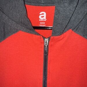 Avenue Charcoal and Crimson Zip-Up Jacket